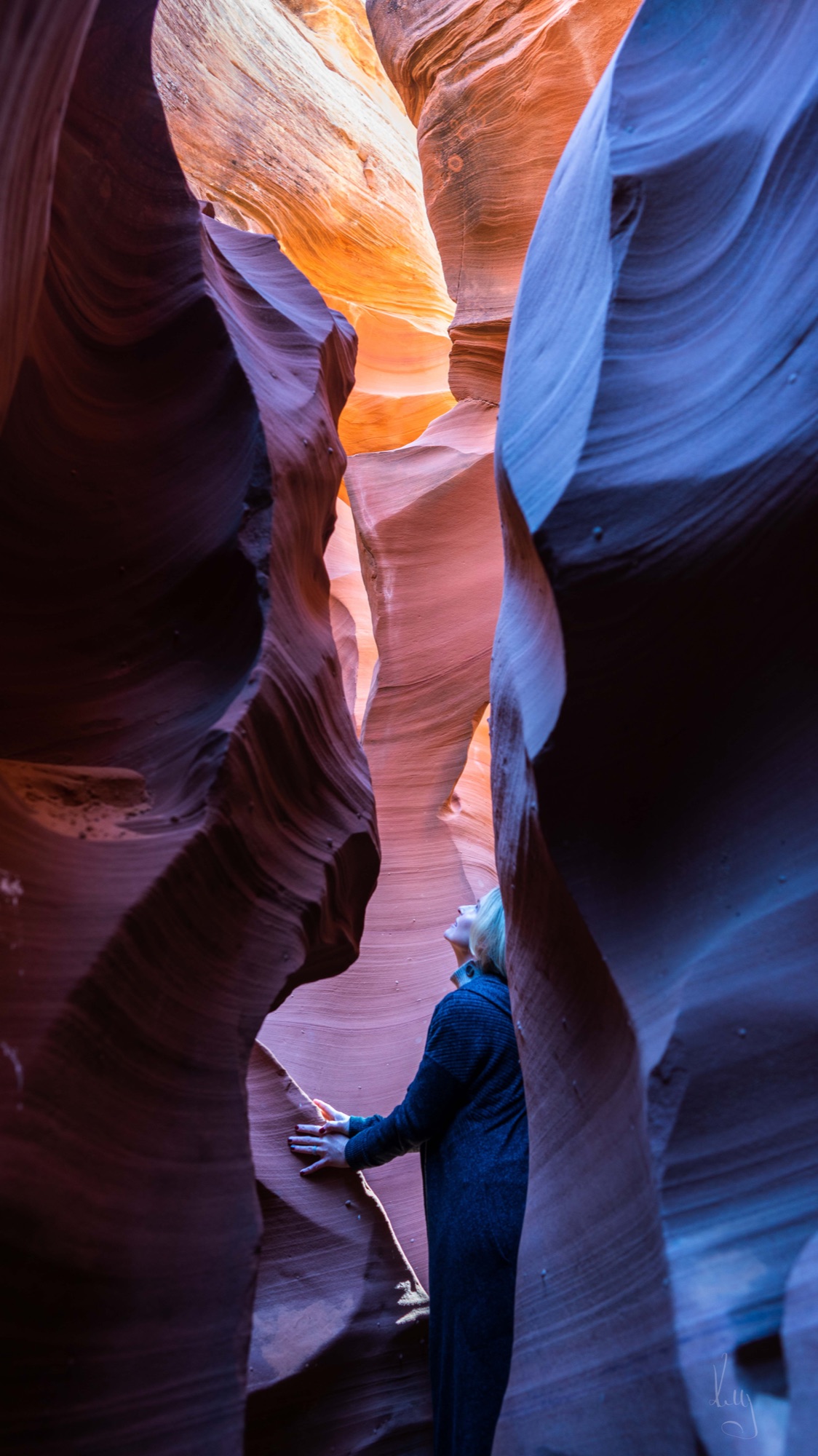 Light and shadow on the canyon walls.